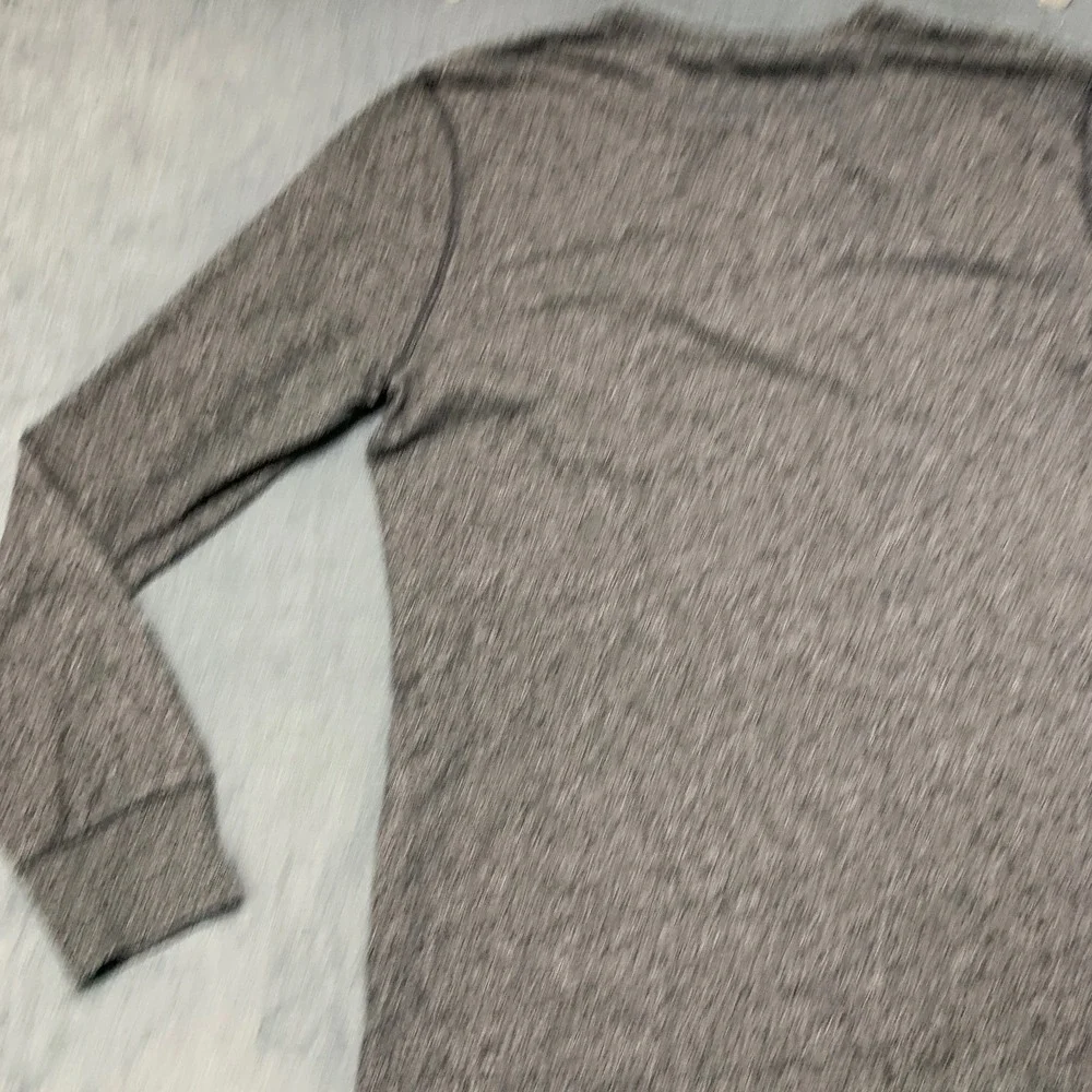 Banana Republic Henley Shirt Mens Medium Heather Gray Long Sleeve Casual Wear